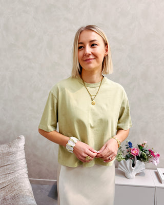 BRANDY CROPPED TEE - OLIVE - By Lenz
