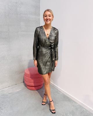 MIDNIGHT SHIMMER DRESS - GOLD/KAKI - By Lenz