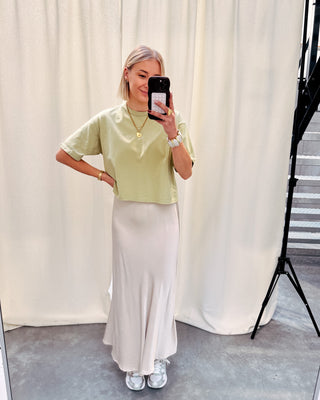 CELESTE SATIN SKIRT - CREAM - By Lenz