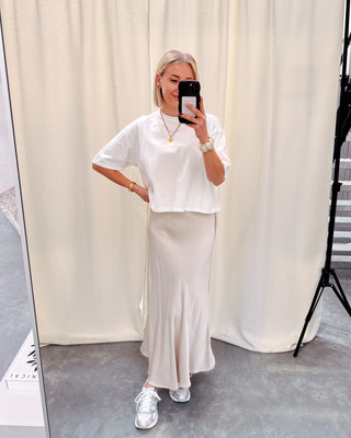 BRANDY CROPPED TEE - WHITE - By Lenz