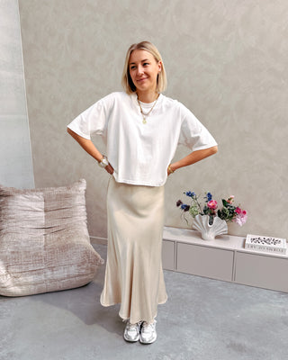 BRANDY CROPPED TEE - WHITE - By Lenz