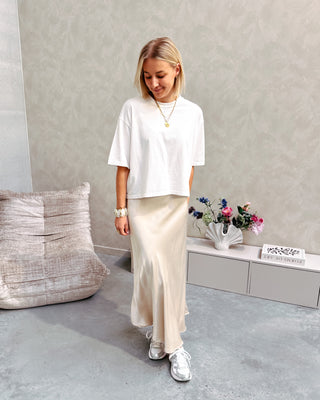 BRANDY CROPPED TEE - WHITE - By Lenz