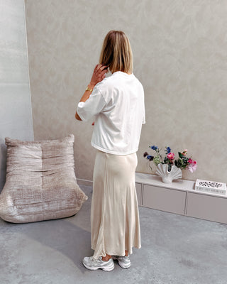 BRANDY CROPPED TEE - WHITE - By Lenz