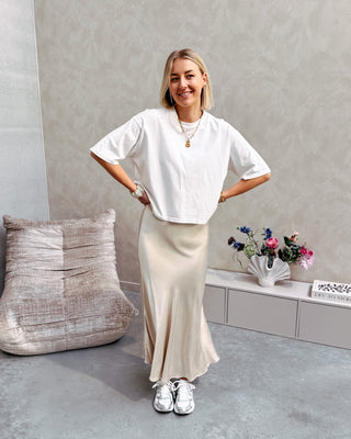 BRANDY CROPPED TEE - WHITE - By Lenz