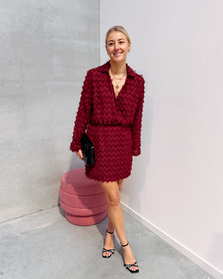 PLUME PARTY DRESS - BURGUNDY - By Lenz