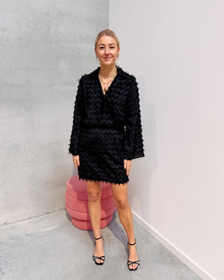 PLUME PARTY DRESS - BLACK - By Lenz