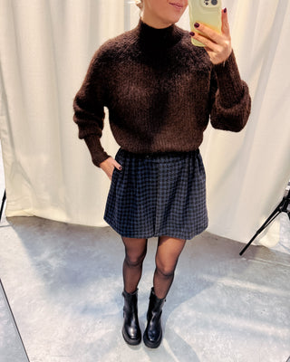 PRETTY PLAID SKIRT - BLUE/BROWN - By Lenz