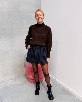 PRETTY PLAID SKIRT - BLUE/BROWN - By Lenz