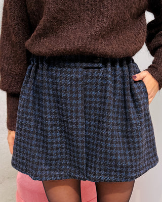 PRETTY PLAID SKIRT - BLUE/BROWN - By Lenz
