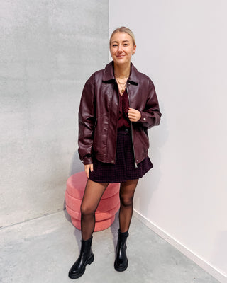 BORDEAUX BABE BOMBER JACKET - By Lenz