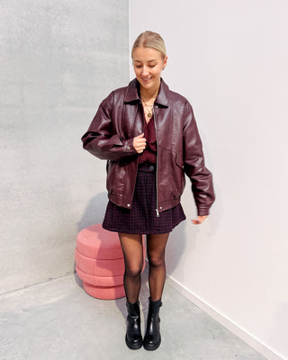 BORDEAUX BABE BOMBER JACKET - By Lenz