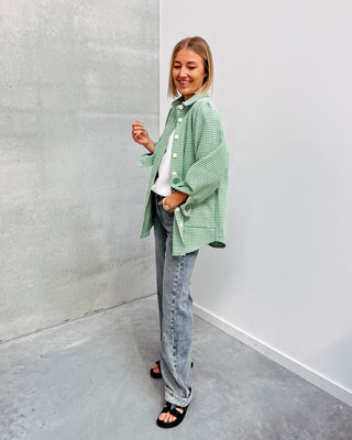 AMELIA JACKET - GREEN/WHITE - By Lenz