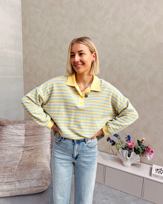 SUMMERLINE POLO - YELLOW/LIGHT BLUE - By Lenz