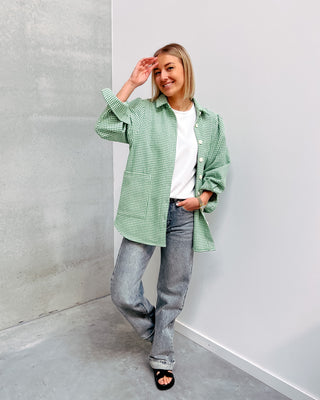 AMELIA JACKET - GREEN/WHITE - By Lenz