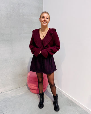 MIRA RUFFLE KNIT - BURGUNDY - By Lenz