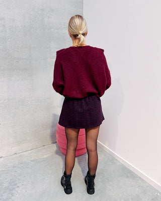 MIRA RUFFLE KNIT - BURGUNDY - By Lenz