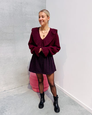 MIRA RUFFLE KNIT - BURGUNDY - By Lenz