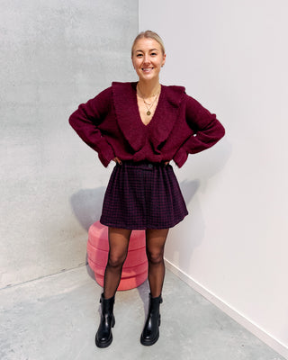 MIRA RUFFLE KNIT - BURGUNDY - By Lenz
