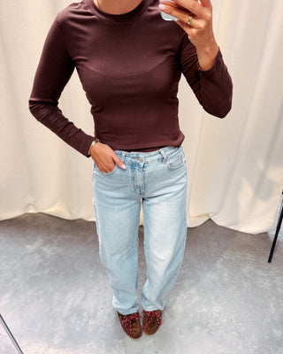 FLEUR FITTED LONGSLEEVE - BROWN