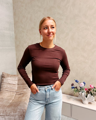 FLEUR FITTED LONGSLEEVE - BROWN