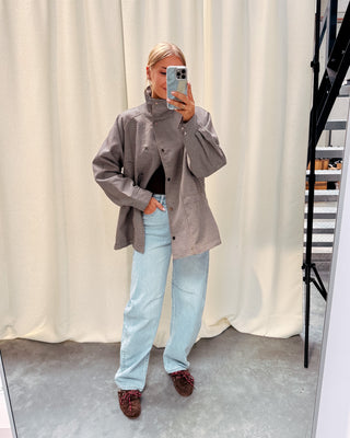 GAIA CHECKED TRENCH JACKET