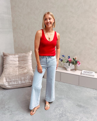 VIENNA CROPPED WIDE LEG JEANS - LIGHT BLUE - By Lenz