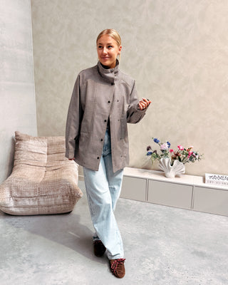 GAIA CHECKED TRENCH JACKET