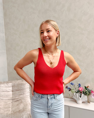 SUMMER STAPLE TOP - RED - By Lenz