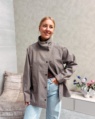 GAIA CHECKED TRENCH JACKET