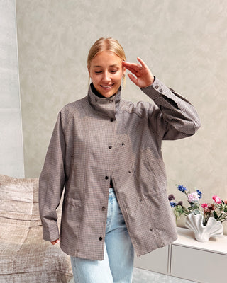 GAIA CHECKED TRENCH JACKET