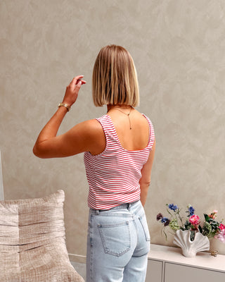 SAIL AWAY TOP - RED/WHITE - By Lenz