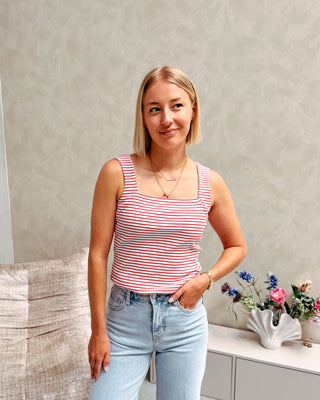SAIL AWAY TOP - RED/WHITE - By Lenz