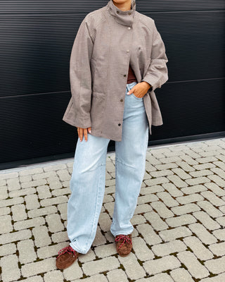GAIA CHECKED TRENCH JACKET