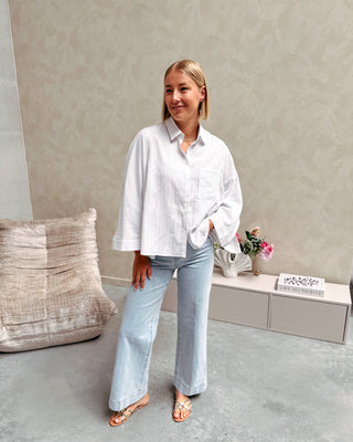 LUMIÈRE STRIPE SHIRT - WHITE - By Lenz