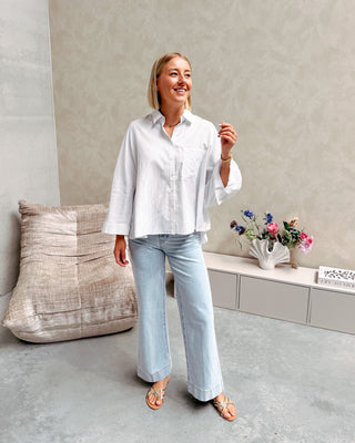 LUMIÈRE STRIPE SHIRT - WHITE - By Lenz