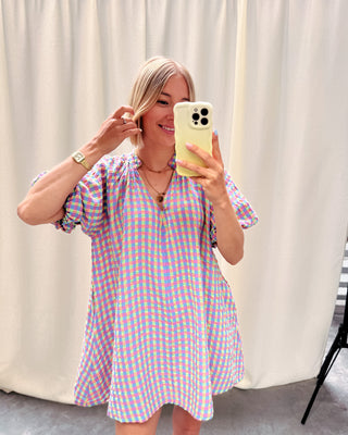 COZETTE CHECK DRESS - MULTI COLORS - By Lenz