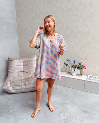 COZETTE CHECK DRESS - MULTI COLORS - By Lenz