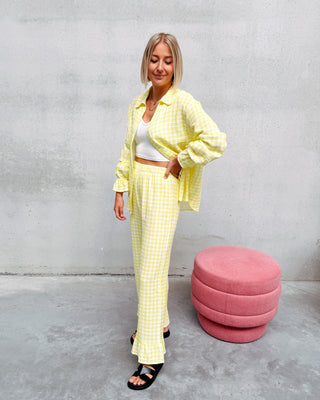 LET'S BE CUTE SUMMER CHECKED SET - YELLOW