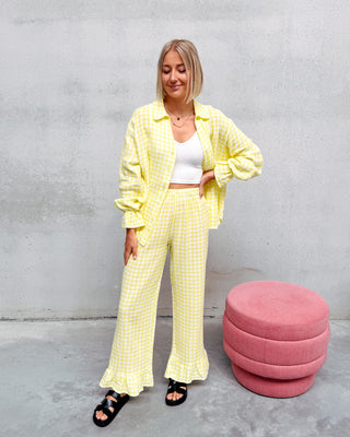 LET'S BE CUTE SUMMER CHECKED SET - YELLOW