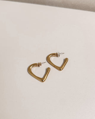 HEART HOOP EARRING - GOLD - By Lenz