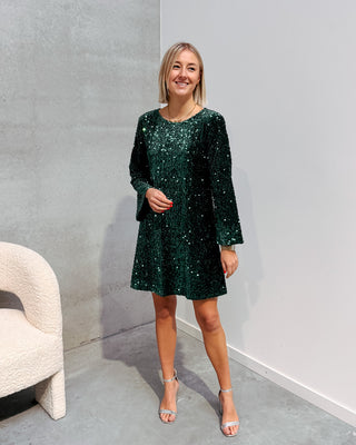 JOLLY GLITTER DRESS - GREEN