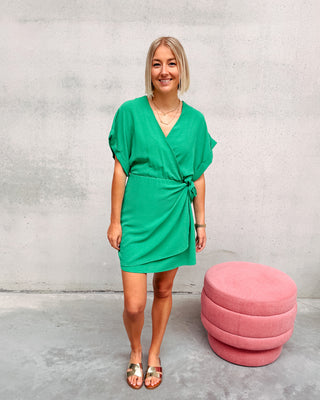 ELODIE WRAP DRESS - GREEN