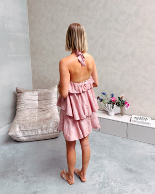 DUSTY ROSE FLORAL DRESS - By Lenz