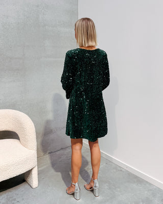 JOLLY GLITTER DRESS - GREEN