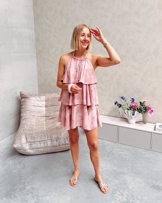 DUSTY ROSE FLORAL DRESS - By Lenz