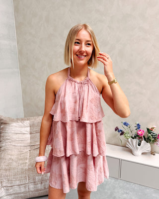 DUSTY ROSE FLORAL DRESS - By Lenz