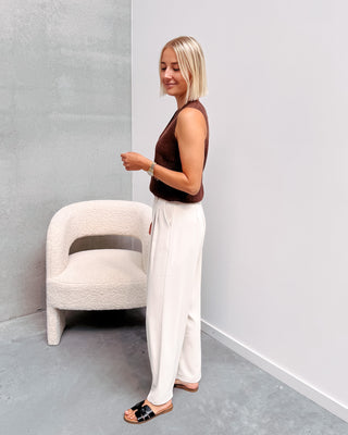 CASUAL CHIC TROUSERS - BEIGE - By Lenz