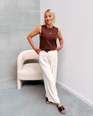 CASUAL CHIC TROUSERS - BEIGE - By Lenz