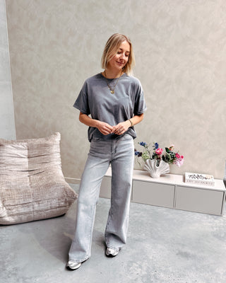 ALBA TEE - WASHED GREY - By Lenz