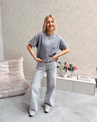 ALBA TEE - WASHED GREY - By Lenz